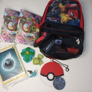 Pokemon Toy bundle mini figures backpack keychain card holder 2020 sealed energy